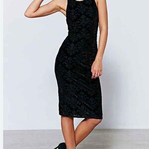 Pins & Needles Black Sleeveless Halter Midi Dress